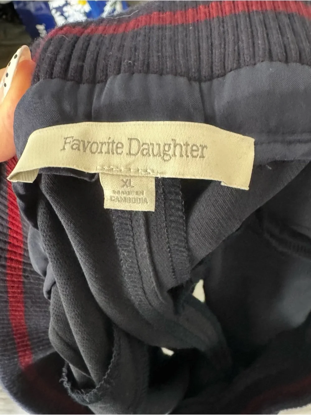 Favorite Daughter The Varsity Pant - Wide Leg XL - Navy Vino